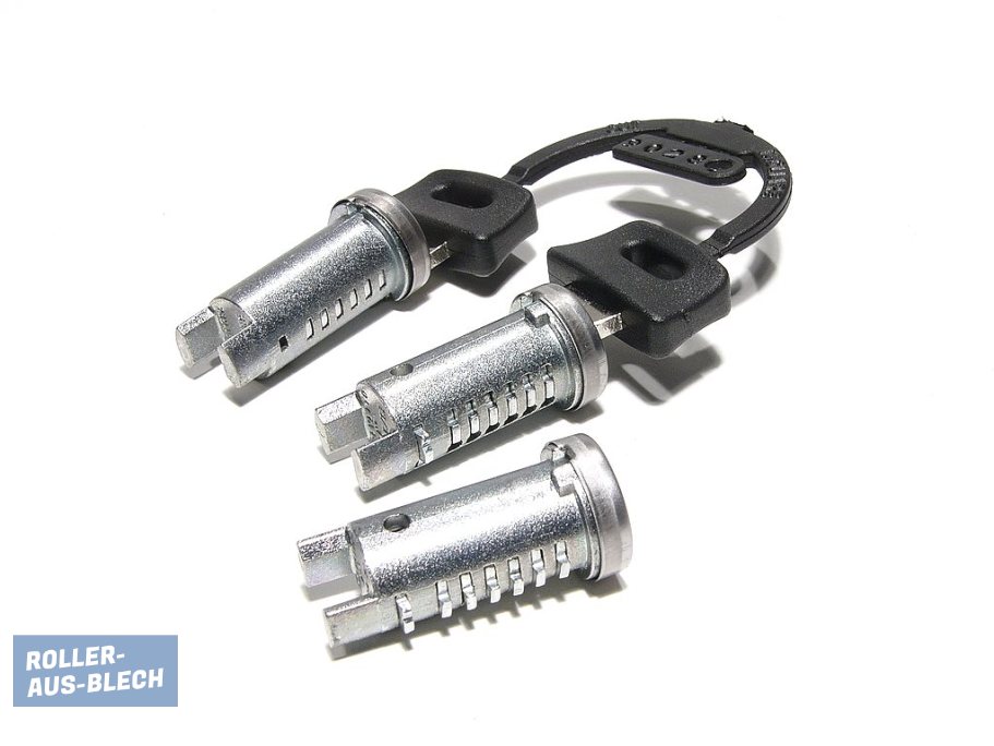 (image for) Lock Cylinder Set 3-way Vespa PK S, XL1, PX Lusso, Cosa2, T5 - Click Image to Close