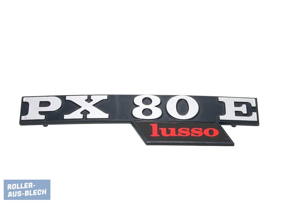 (Bild für) Schriftzug Seitenbacke "PX 80 E lusso" - zum Schließen ins Bild klicken