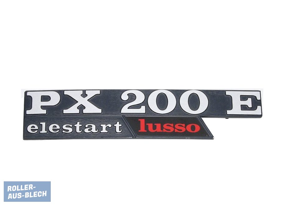 (imagen para) Badge side cowl "PX 200 E lusso elestart" - Pinche Imagen para Cerrar