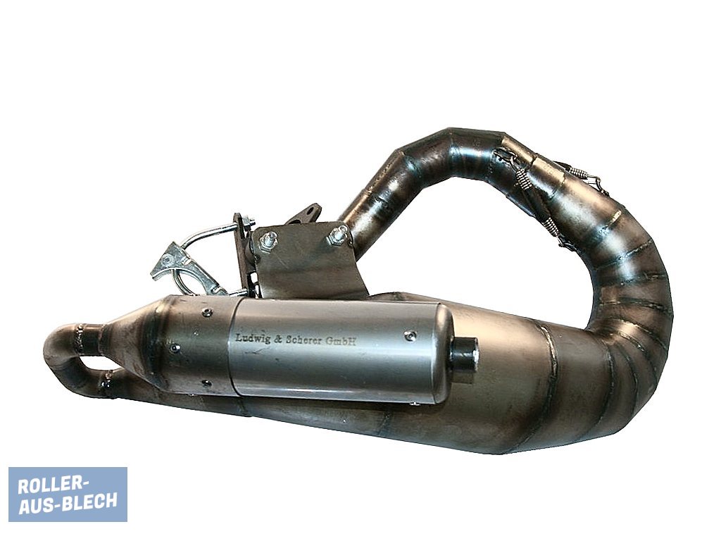 (Bild für) Auspuff Big Bertha Vespa V50, PV 125, PK - zum Schließen ins Bild klicken