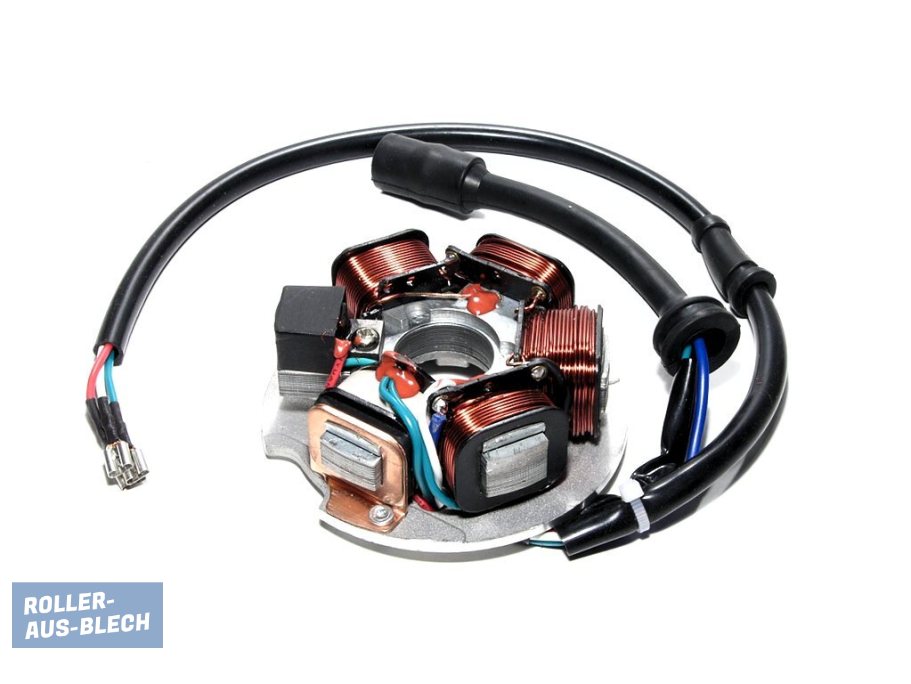 (Bild für) Zündgrundplatte kontaktlos 3+3 Kabel Vespa PK - zum Schließen ins Bild klicken