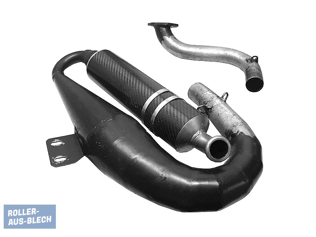 (Bild für) Auspuff VSP Carbon Vespa V50, PV, PK 125 - zum Schließen ins Bild klicken