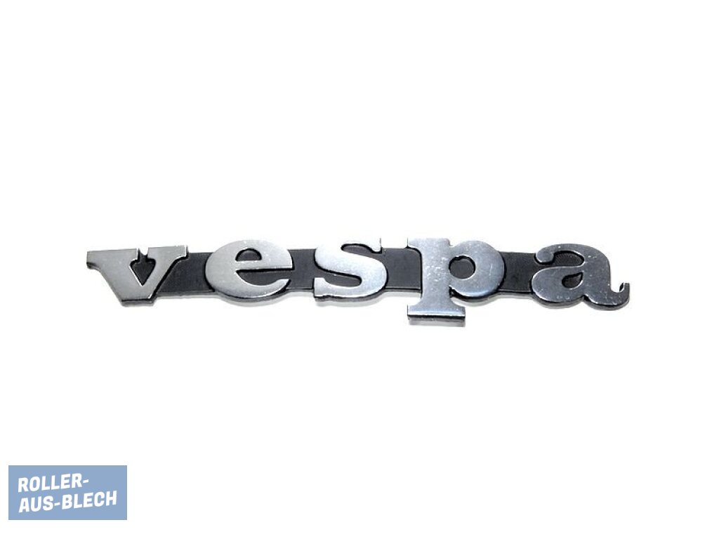 (Bild für) Schriftzug Beinschild "Vespa" 80mm Vespa V50, PX alt - zum Schließen ins Bild klicken